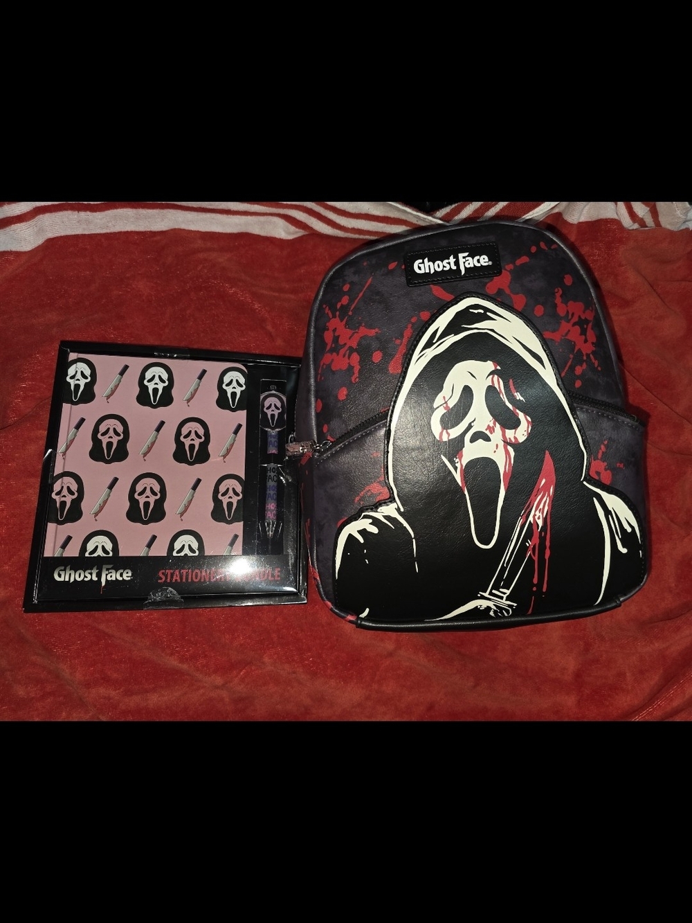 Ghost Face Backpack And Stationery Bundle